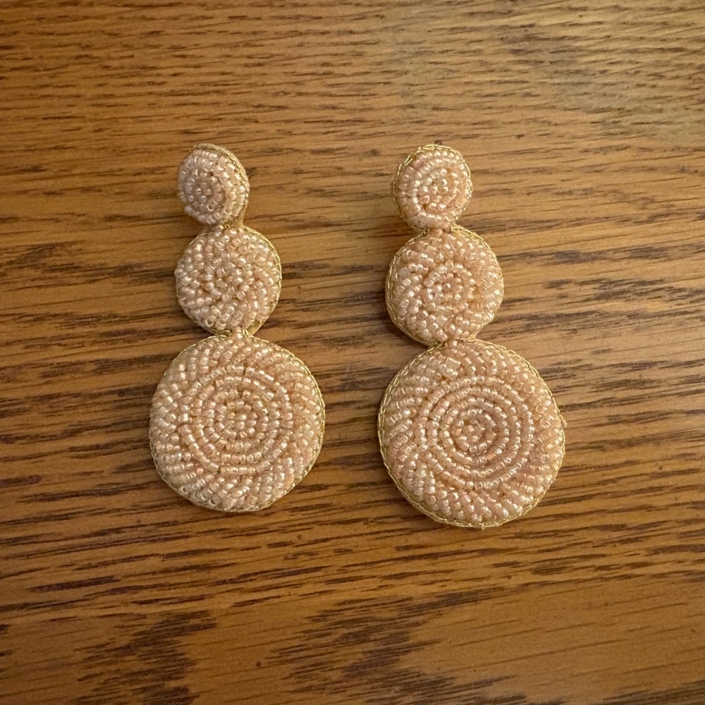 Source Unknown Beaded Earrings in Cream